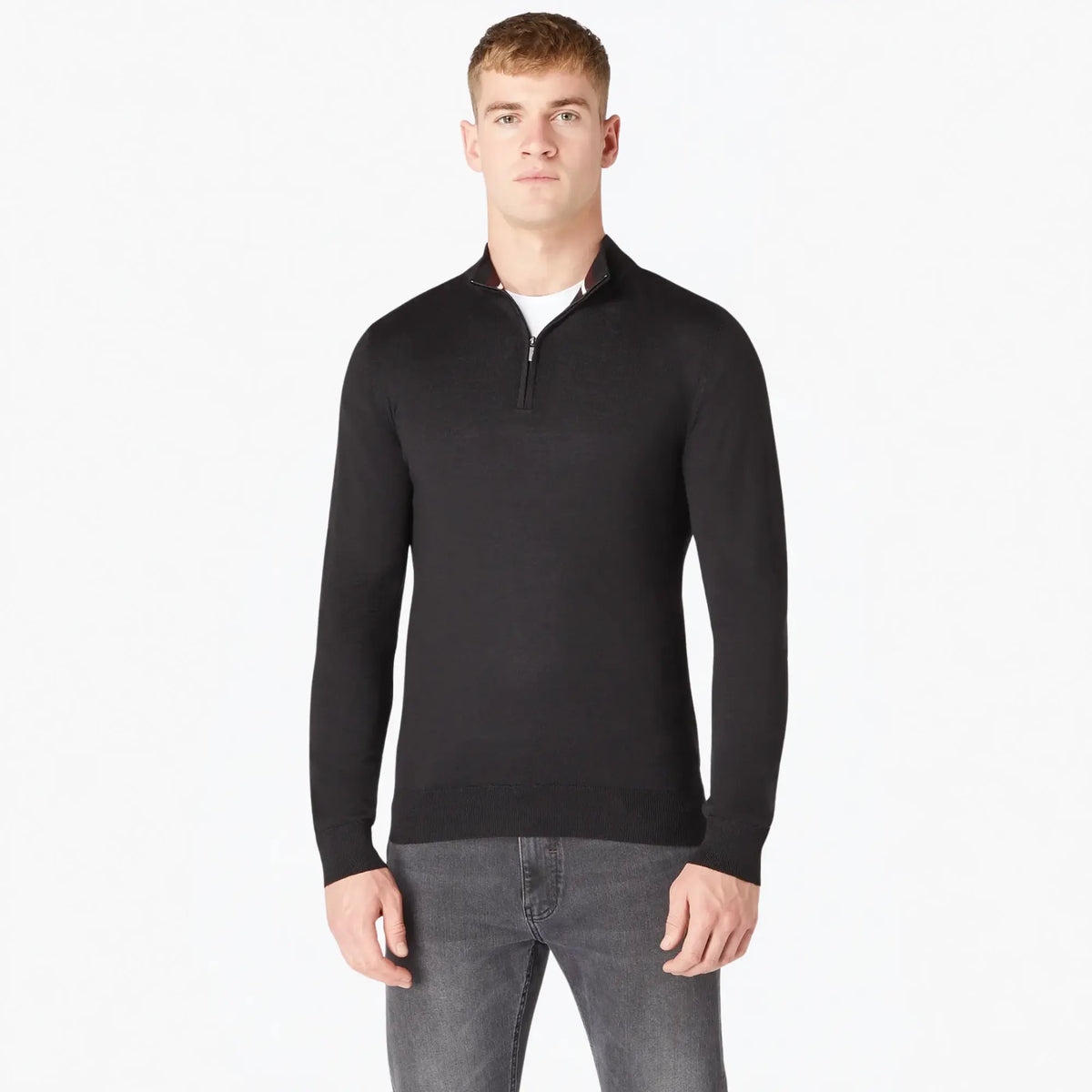 Buy Remus Uomo Black Half Zip Jumper | Zip-Up Jumperss at Woven Durham