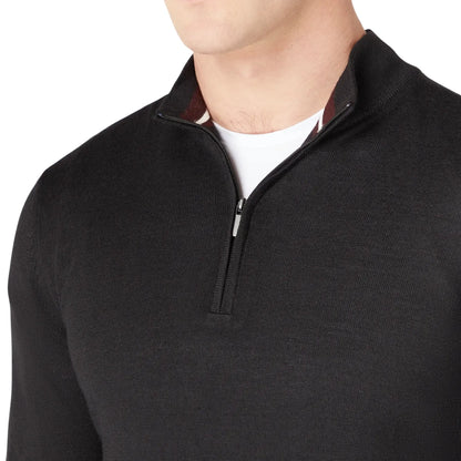 Buy Remus Uomo Black Half Zip Jumper | Zip-Up Jumperss at Woven Durham