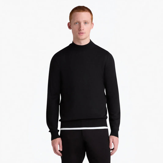 Buy Remus Uomo Black Mock Neck Jumper | Zip-Up Jumperss at Woven Durham