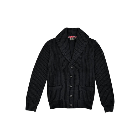 Buy Merc London Black Tampere Shawl Collar Cardigan | Cardiganss at Woven Durham