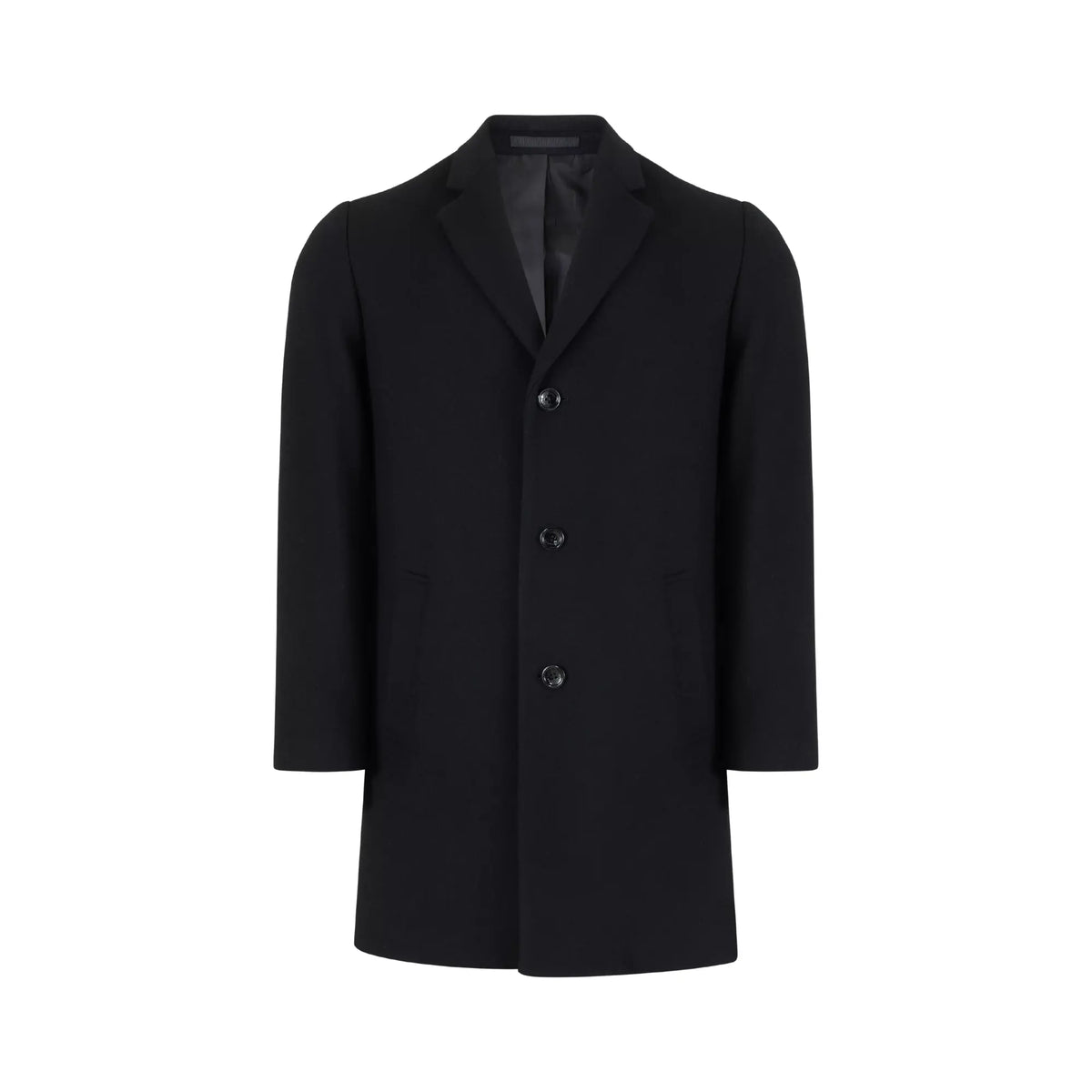 Buy Daniel Grahame Black Wool-Blend Regular Fit Tailored Overcoat | Suit Jacketss at Woven Durham