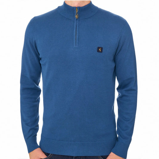 Buy Gabicci Vintage Blue Naxton Quarter-Zip Jumper | Zip-Up Jumperss at Woven Durham