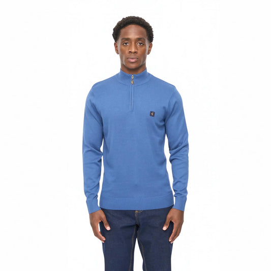 Buy Gabicci Vintage Blue Naxton Quarter-Zip Jumper | Zip-Up Jumperss at Woven Durham