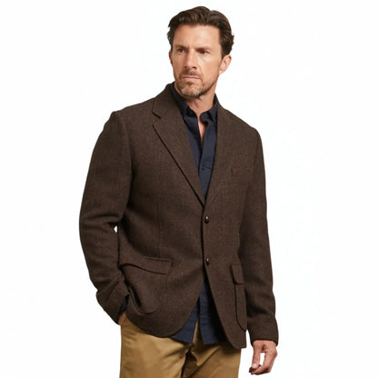 Buy Guards London Brown Lawrence Tweed Heritage Wool Blazer | Mac's & Trench Coatss at Woven Durham