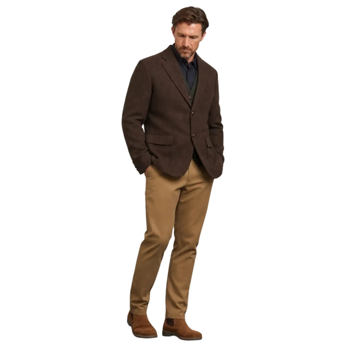 Buy Guards London Brown Lawrence Tweed Heritage Wool Blazer | Mac's & Trench Coatss at Woven Durham