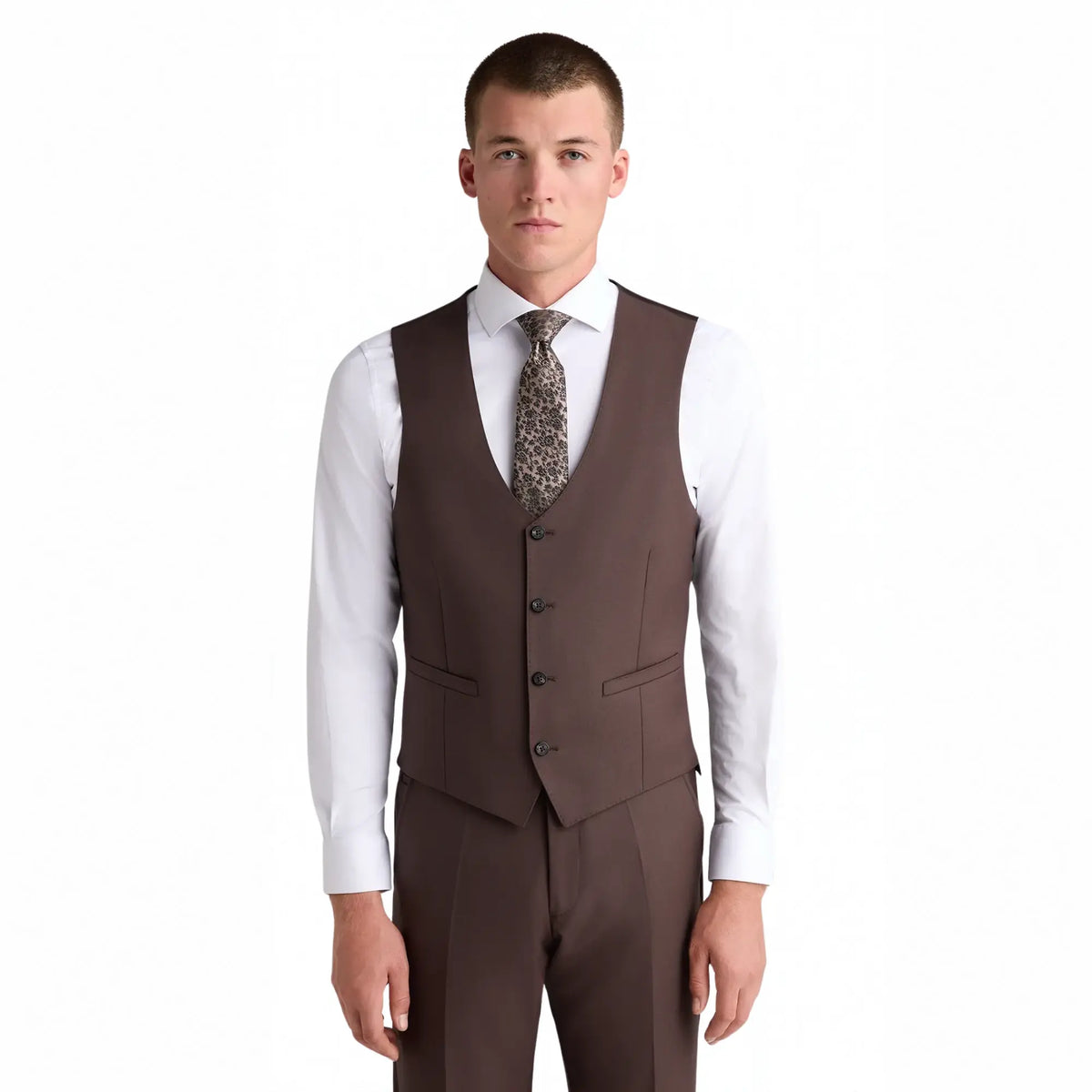 Buy Remus Uomo Brown Massa Suit Waistcoat | Suit Waistcoatss at Woven Durham