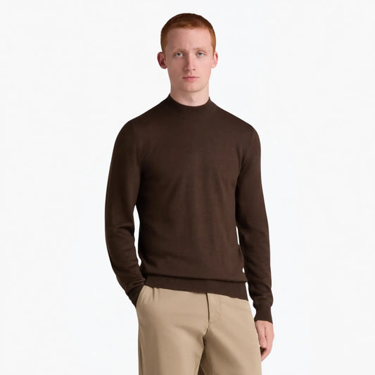 Buy Remus Uomo Brown Mock Neck Jumper | Zip-Up Jumperss at Woven Durham