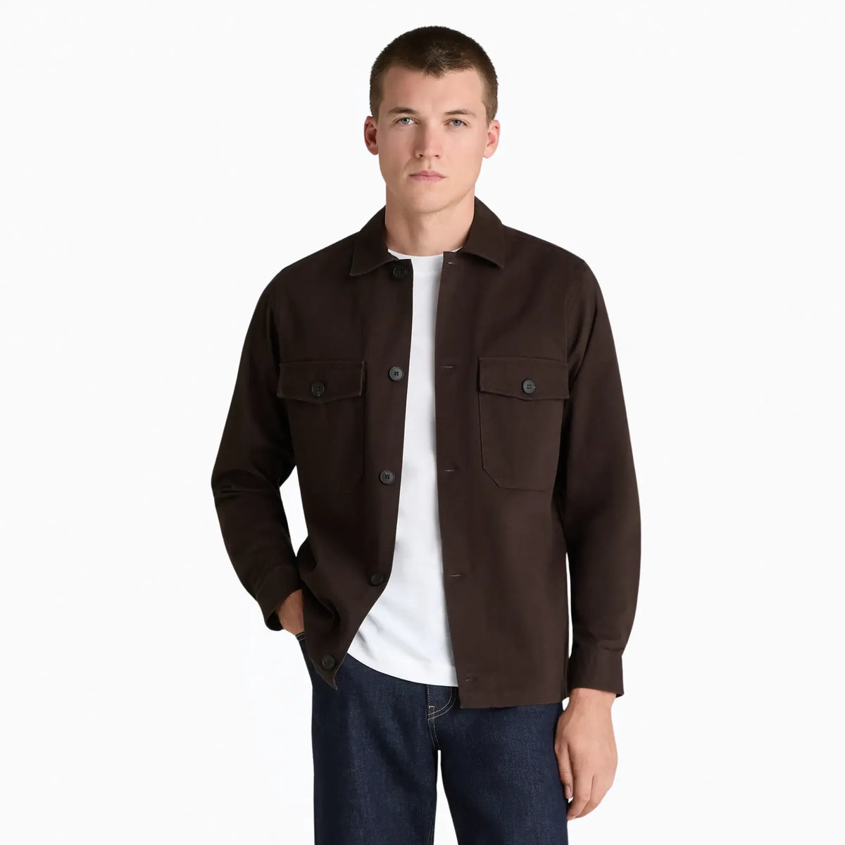 Buy Remus Uomo Brown Paolo Overshirt | Overshirtss at Woven Durham
