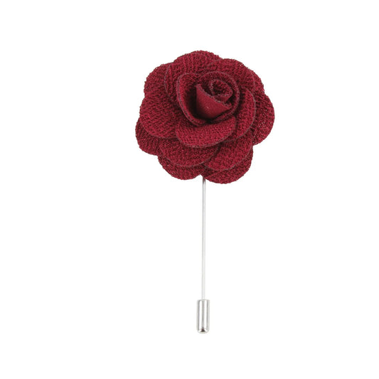 Buy Dalaco Burgundy Flower Lapel Pin | Lapel Accessoriess at Woven Durham