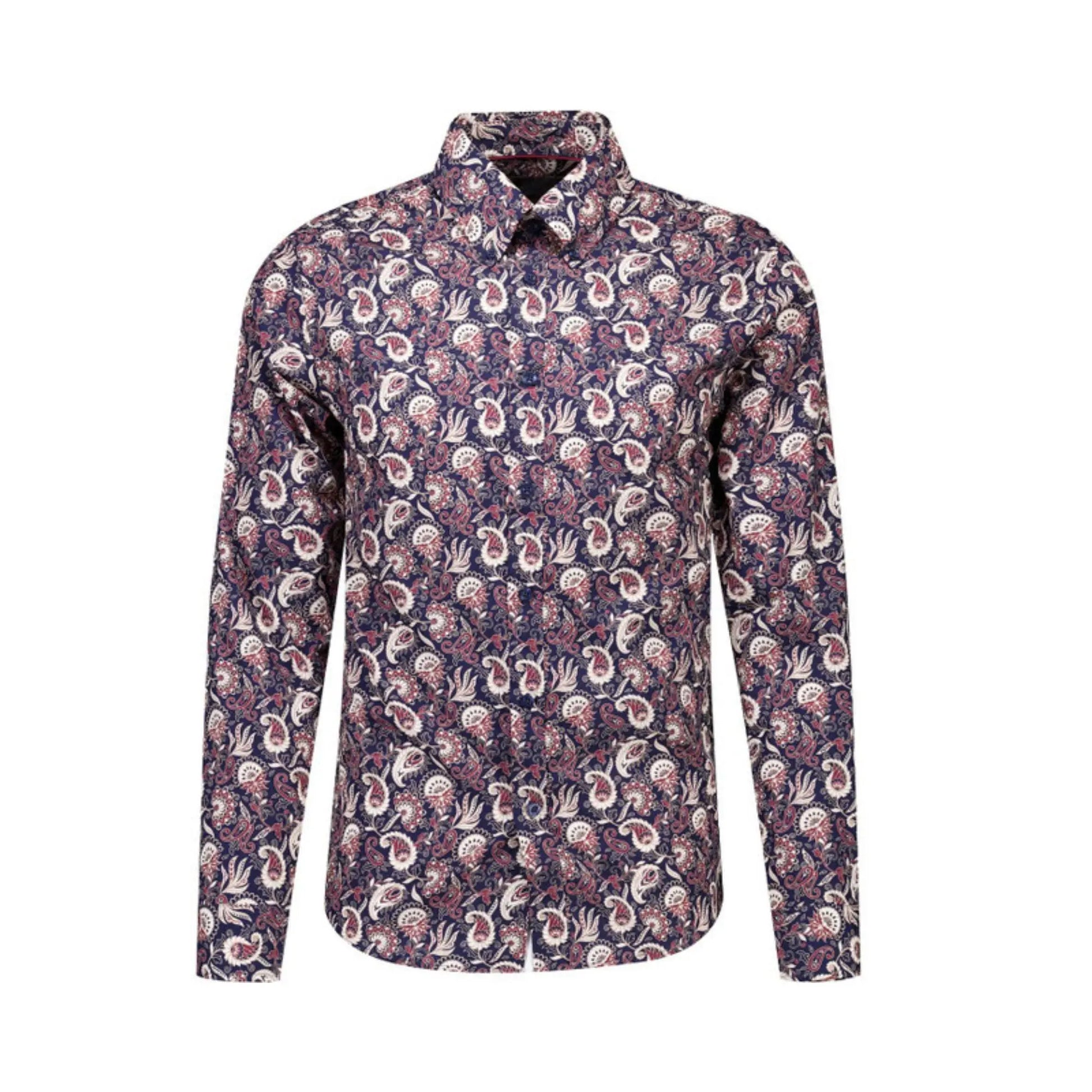 Buy Merc London Bushby Paisley Shirt - Navy | Long-Sleeved Shirtss at Woven Durham