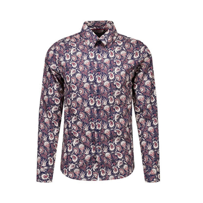 Buy Merc London Bushby Paisley Shirt - Navy | Long-Sleeved Shirtss at Woven Durham