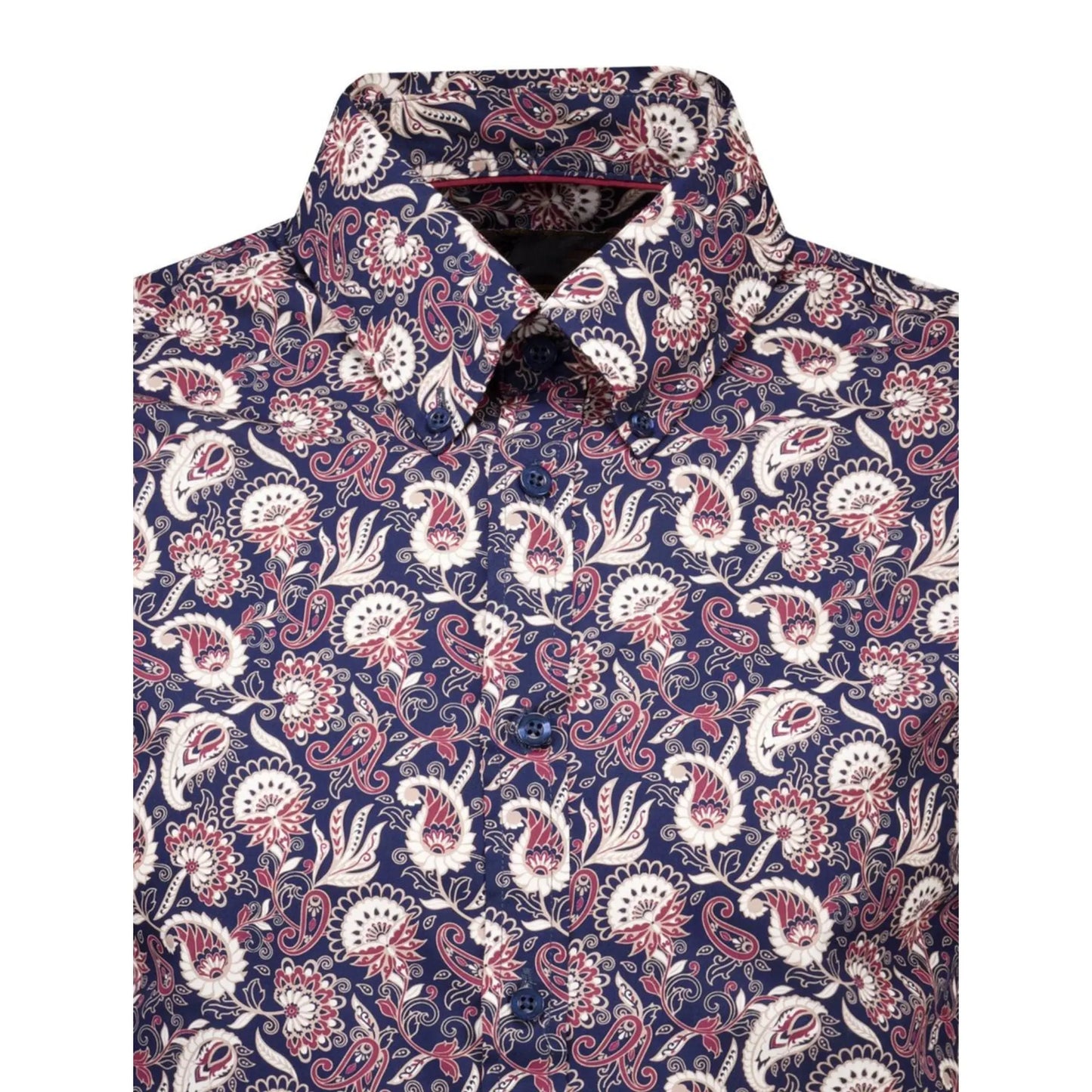 Buy Merc London Bushby Paisley Shirt - Navy | Long-Sleeved Shirtss at Woven Durham