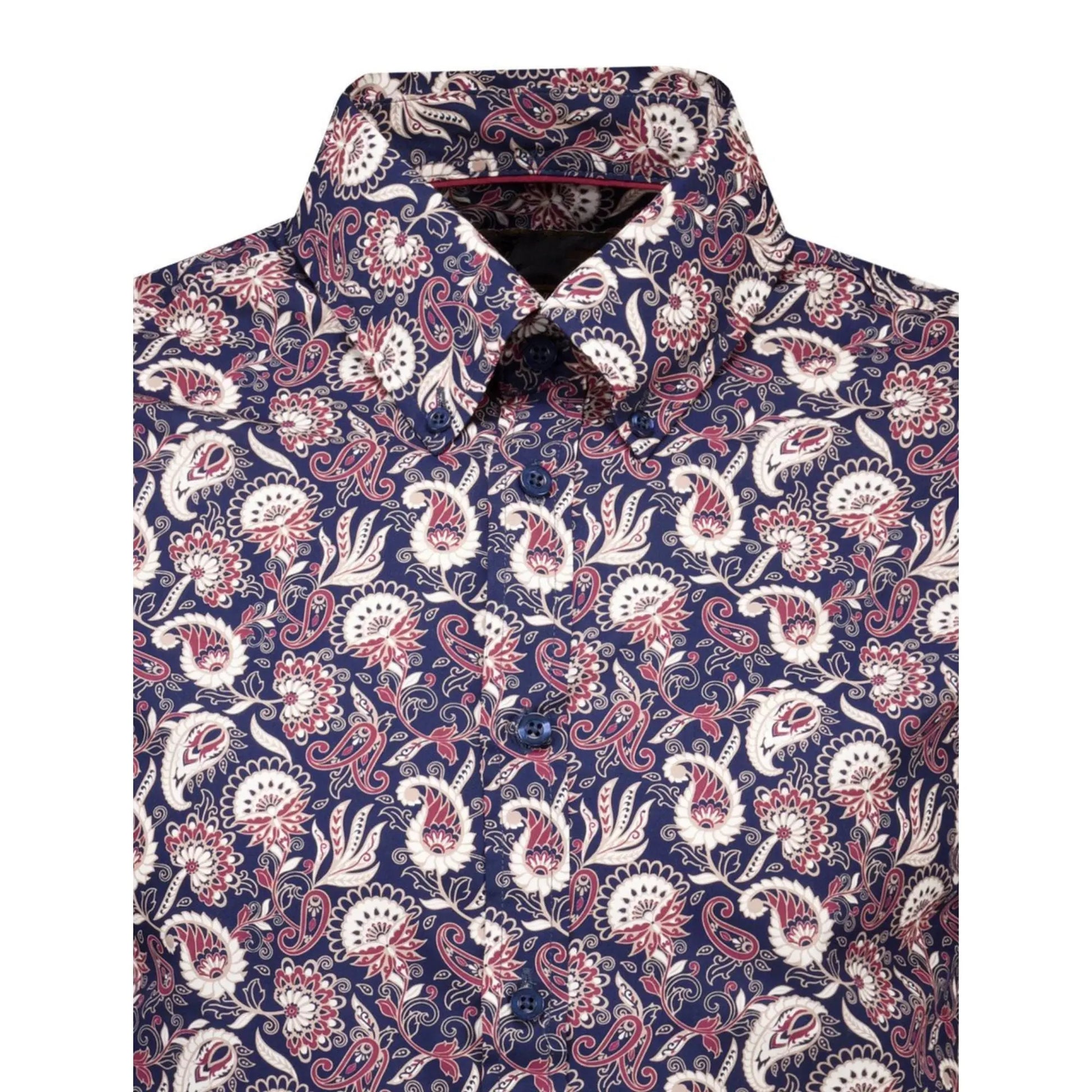 Buy Merc London Bushby Paisley Shirt - Navy | Long-Sleeved Shirtss at Woven Durham