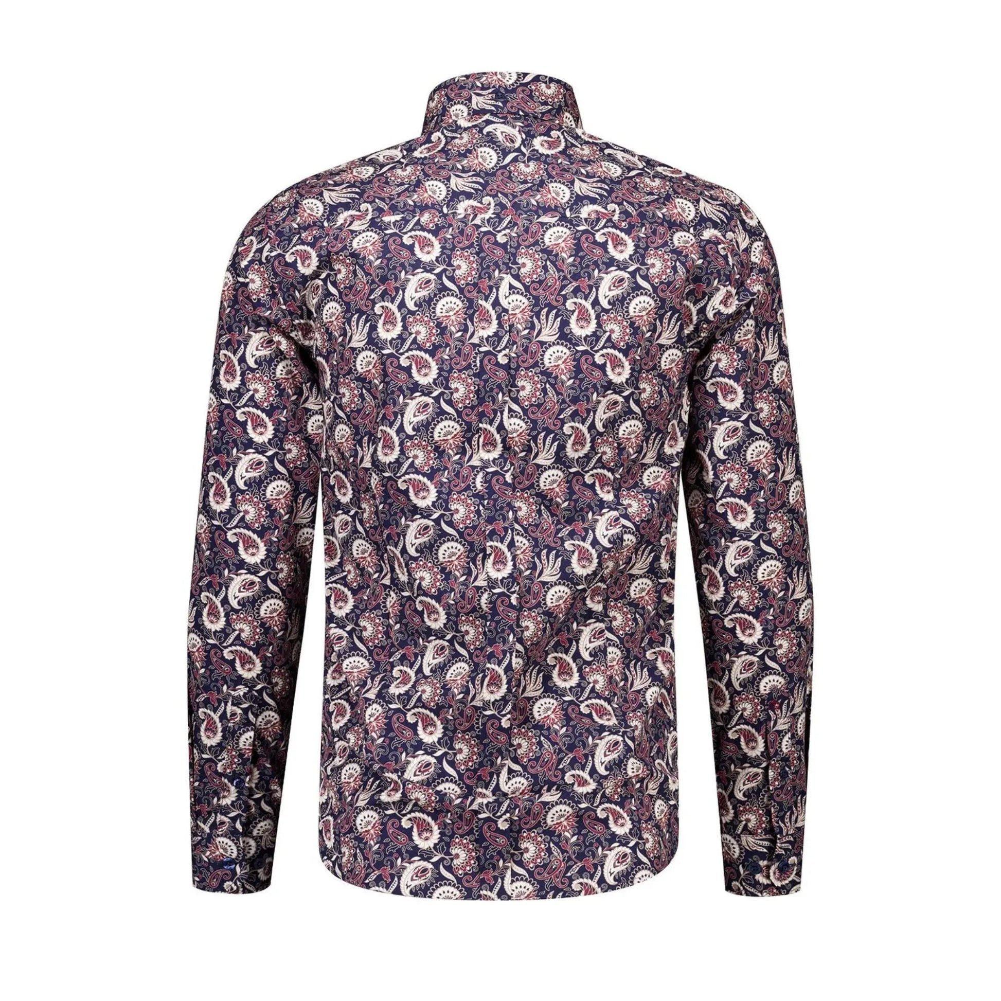 Buy Merc London Bushby Paisley Shirt - Navy | Long-Sleeved Shirtss at Woven Durham