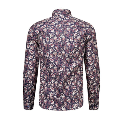 Buy Merc London Bushby Paisley Shirt - Navy | Long-Sleeved Shirtss at Woven Durham