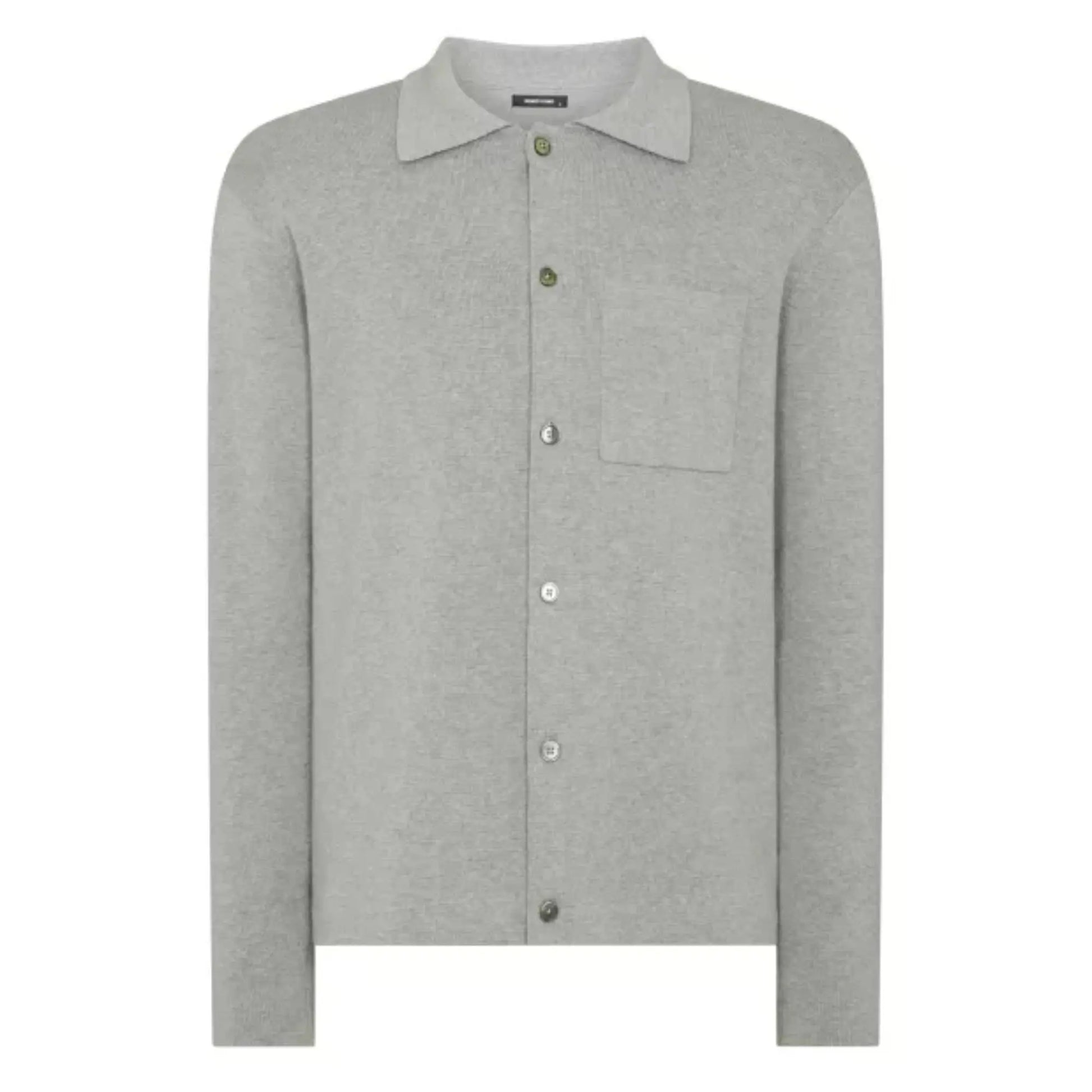 Buy Remus Uomo Button-Thru Polo - Light Grey | Crew-Neck Jumperss at Woven Durham