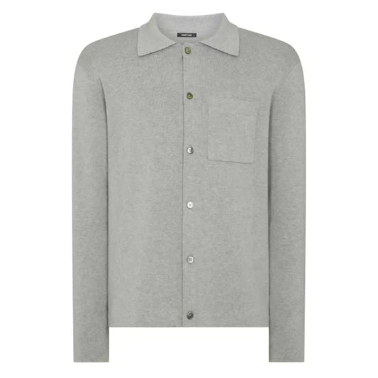 Buy Remus Uomo Button-Thru Polo - Light Grey | Crew-Neck Jumperss at Woven Durham