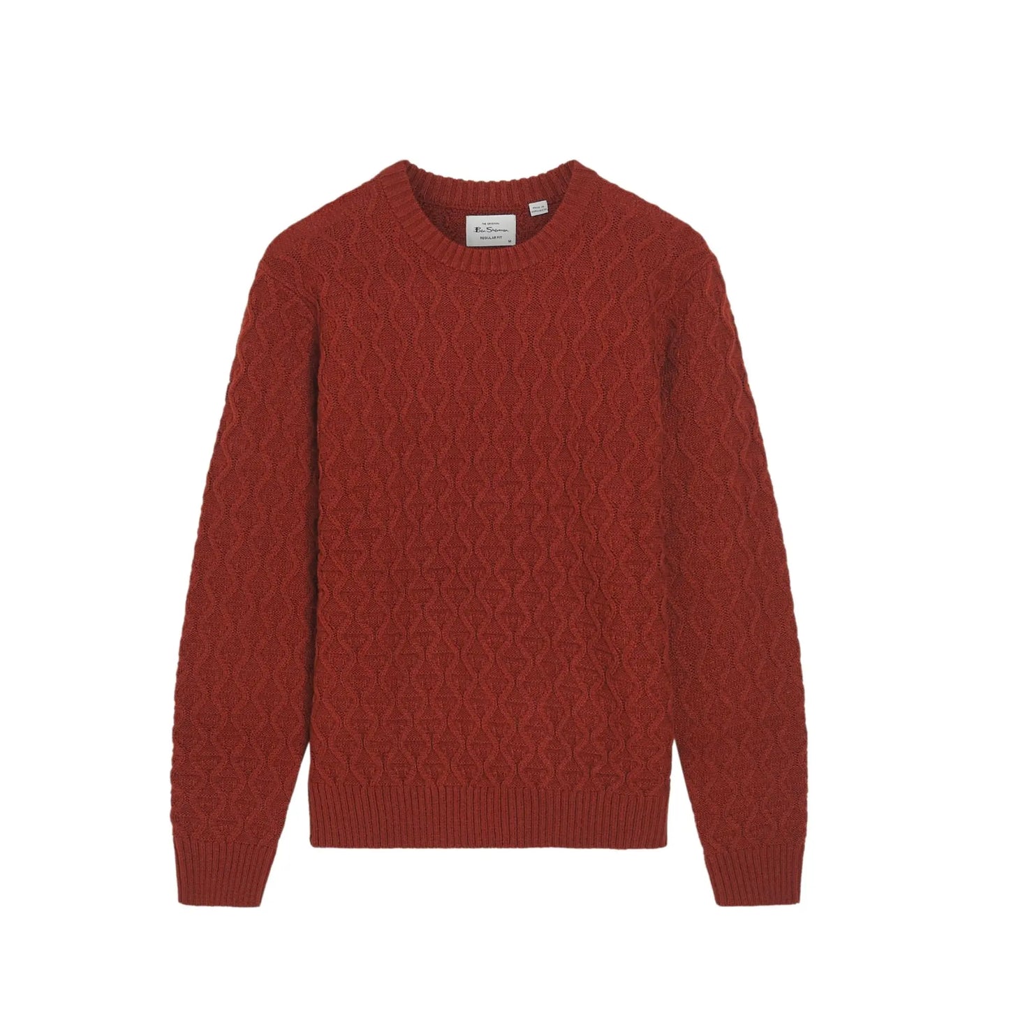 Buy Woven Retail Cable Texture Burnt Orange Crew-Neck Knit Jumper | s at Woven Durham