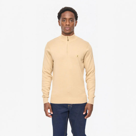 Buy Gabicci Vintage Caramel Naxton Quarter-Zip Jumper | Zip-Up Jumperss at Woven Durham