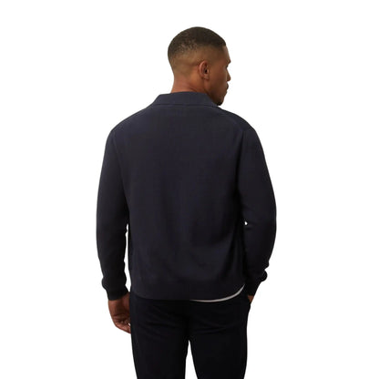 Buy Guards London Carter Navy Linen Knitted Casual Jacket | Worker Jacketss at Woven Durham