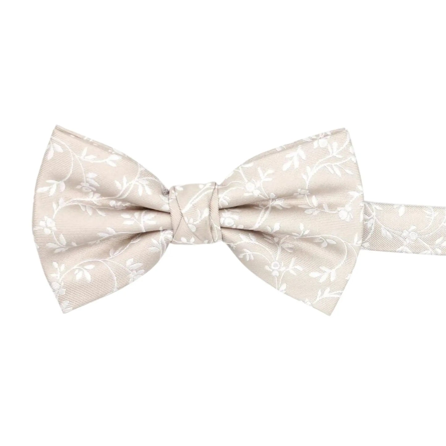Buy L.A. Smith Champagne Leafy Floral Bow Tie | Pre-Tied Bow Tiess at Woven Durham