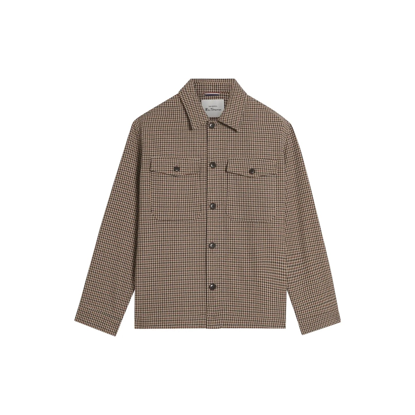 Buy Ben Sherman Check Patch-Pocket Jacket - Light Brown | Harrington Jacketss at Woven Durham