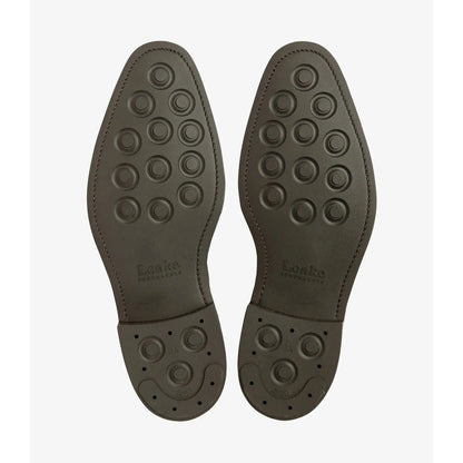 Buy Loake Chester Brogue Shoes with Rubber Sole - Mahogany | Derby Shoess at Woven Durham