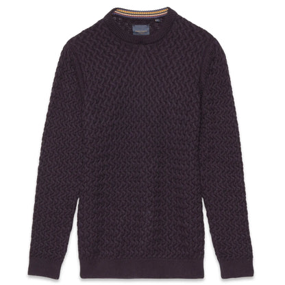 Buy Guide London Crew-Neck Cable Knit Jumper - Navy | Crew-Neck Jumperss at Woven Durham