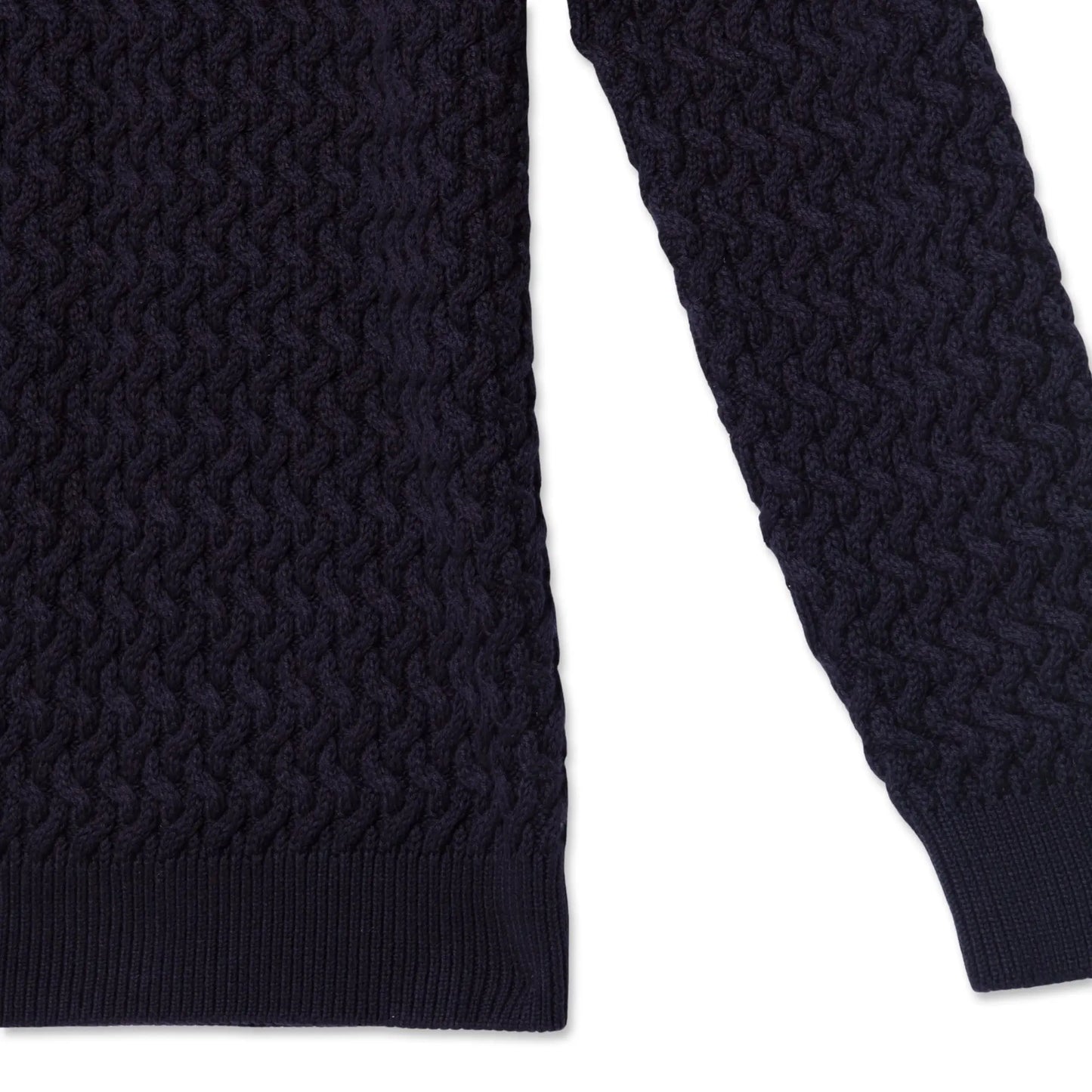 Buy Guide London Crew-Neck Cable Knit Jumper - Navy | Crew-Neck Jumperss at Woven Durham