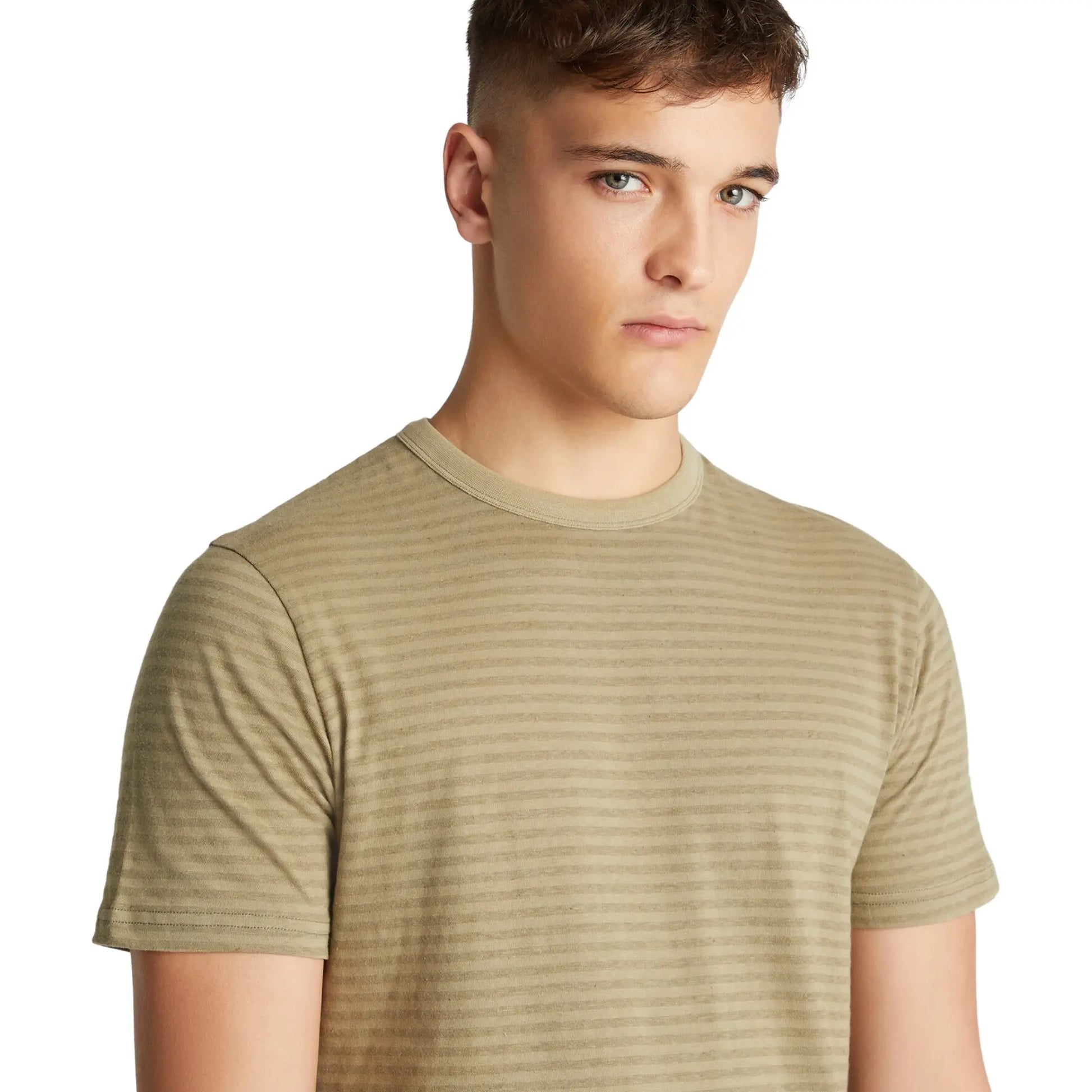 Buy Remus Uomo Crew Neck Stripe T-Shirt - Green | T-Shirtss at Woven Durham