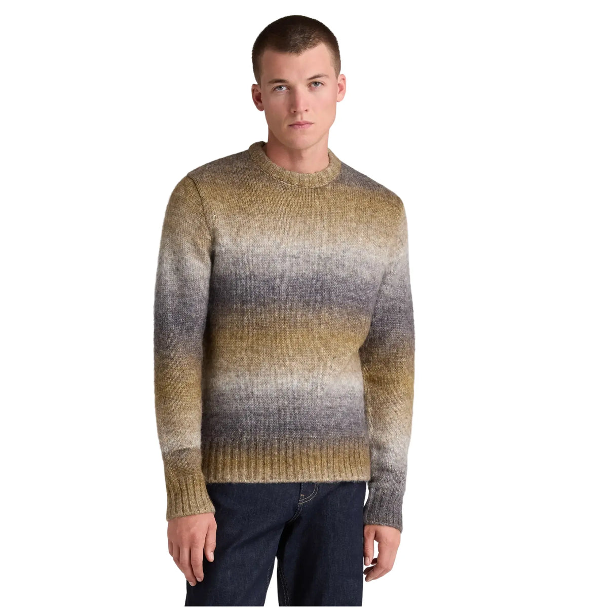 Buy Remus Uomo Crew Neck Wool Blend Grey Sweater | Crew-Neck Jumperss at Woven Durham