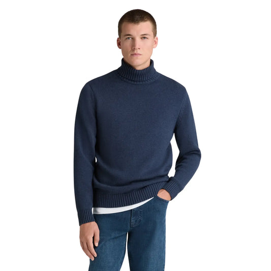 Buy Remus Uomo Dark Blue Roll-Neck Sweater | Crew-Neck Jumperss at Woven Durham