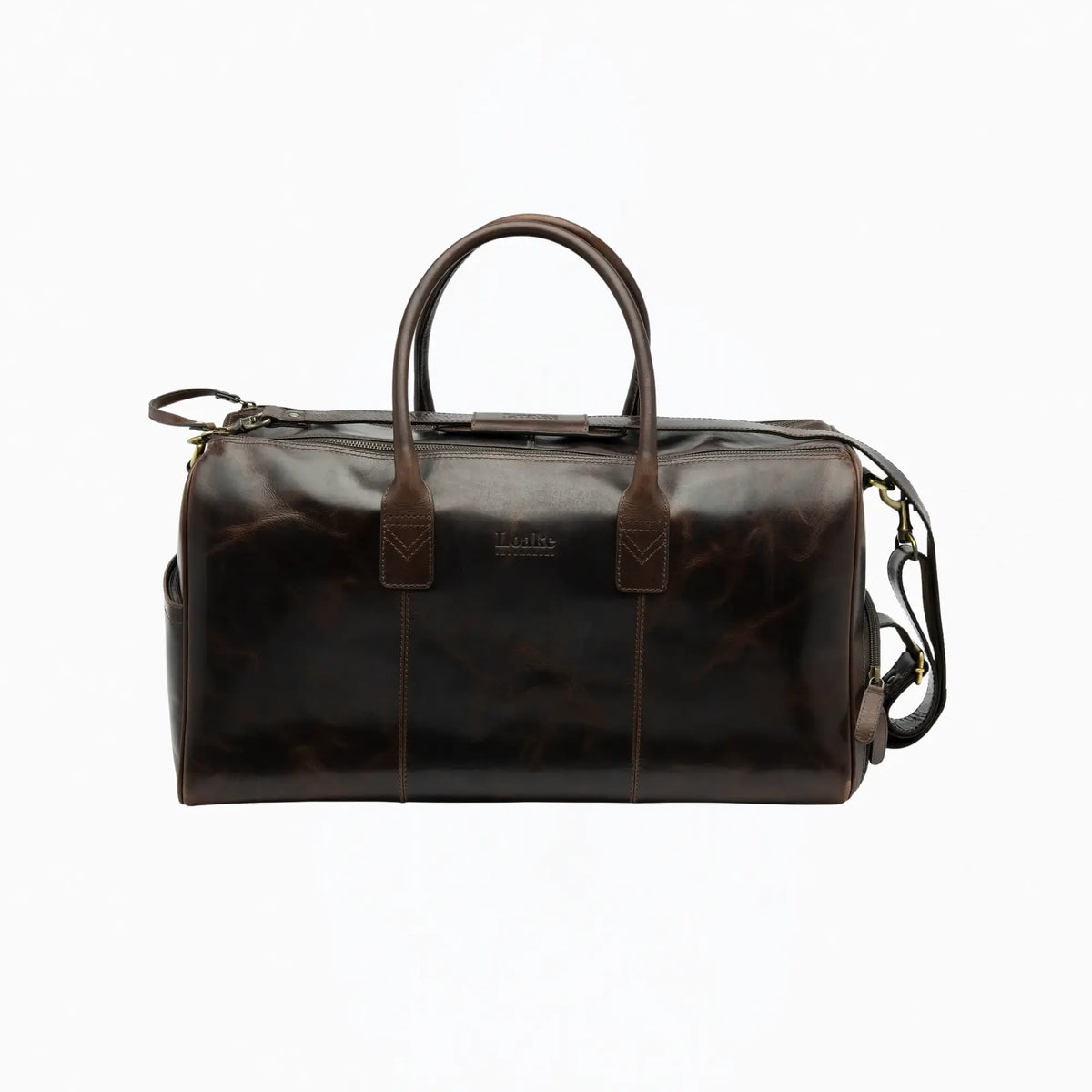 Buy Loake Dark Brown Devon Double Zip Holdall | Backpacks at Woven Durham