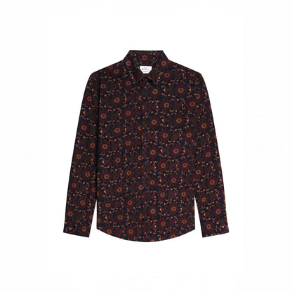 Buy Ben Sherman Dark Navy Long Sleeve Floral Print Cord Shirt | Overshirtss at Woven Durham
