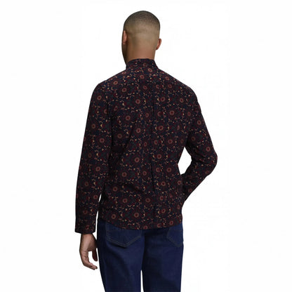 Buy Ben Sherman Dark Navy Long Sleeve Floral Print Cord Shirt | Overshirtss at Woven Durham