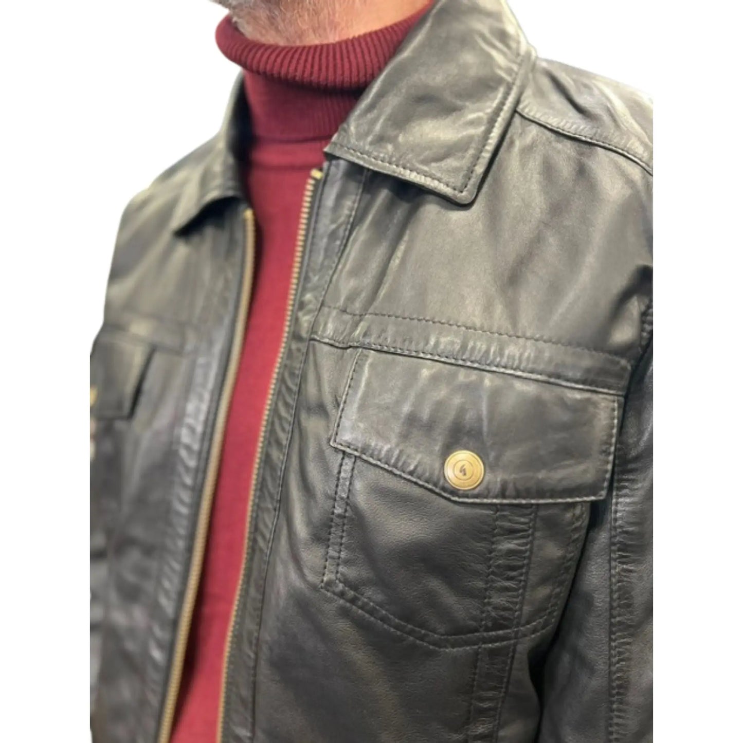 Buy Gabicci Vintage Dean Western Leather Jacket - Black | Leather Jackets at Woven Durham