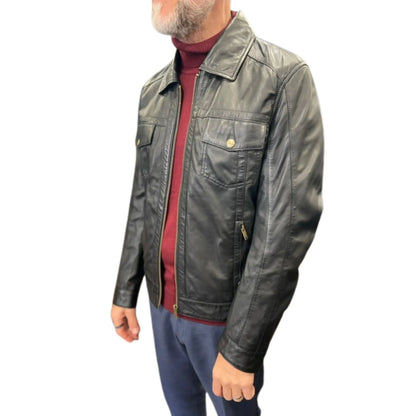 Buy Gabicci Vintage Dean Western Leather Jacket - Black | Leather Jackets at Woven Durham