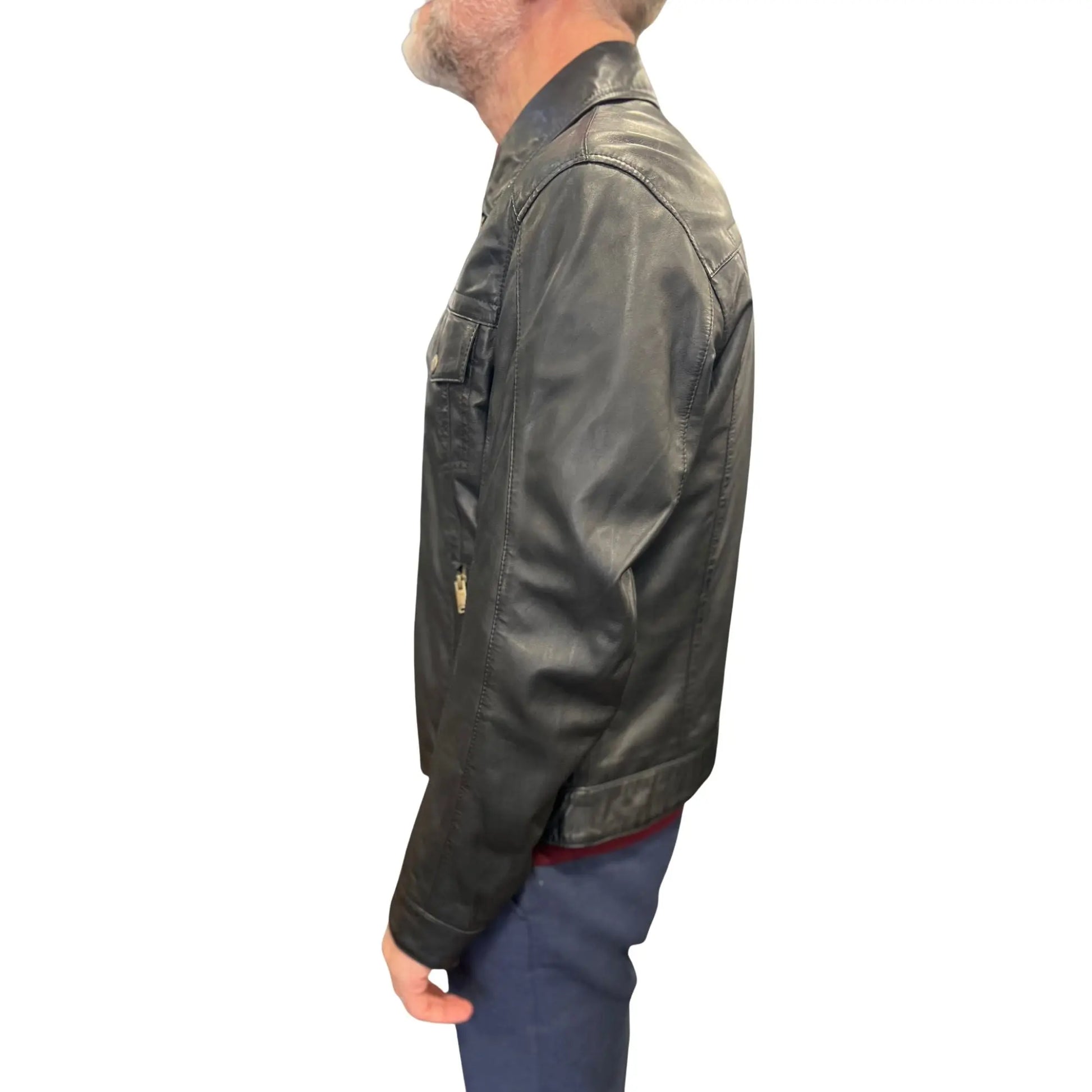 Buy Gabicci Vintage Dean Western Leather Jacket - Black | Leather Jackets at Woven Durham