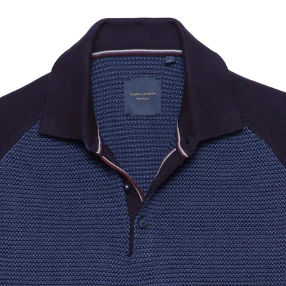 Long-Sleeve Polo - Navy/Denim