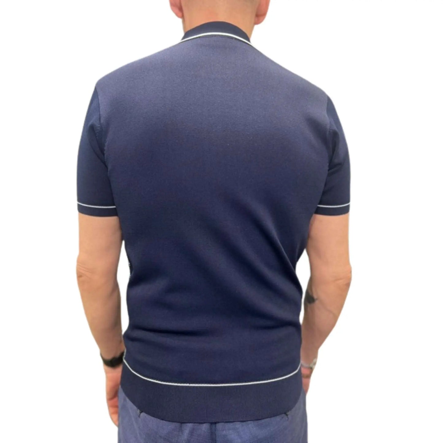 Buy Gabicci Vintage Di Lello Button-Through Polo - Navy | Short-Sleeved Polo Shirtss at Woven Durham