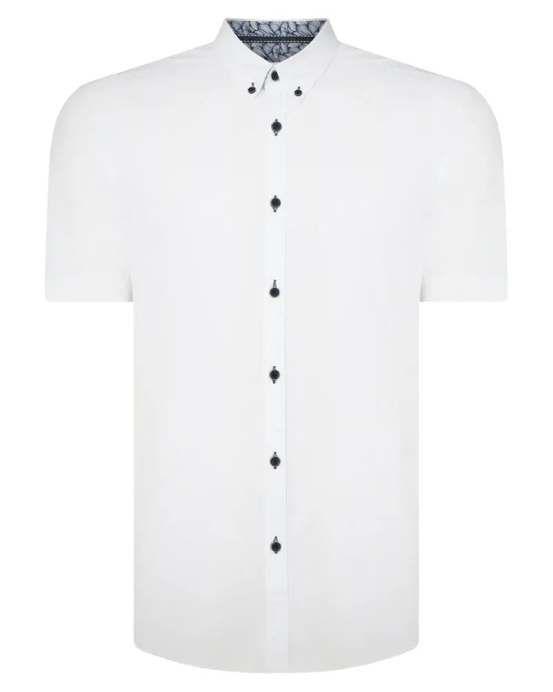 Buy Remus Uomo Dino Short Sleeve Shirt - White | Short-Sleeved Shirtss at Woven Durham