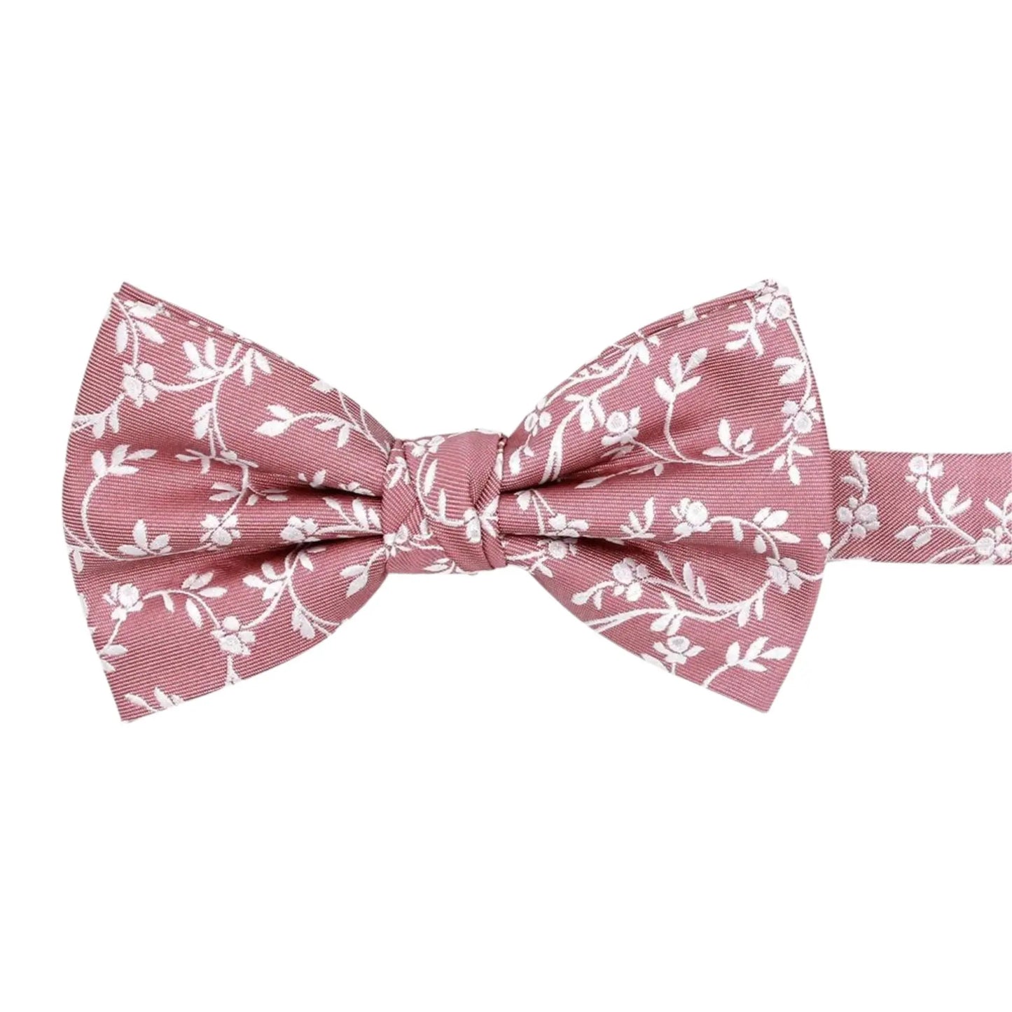 Buy L.A. Smith Dusky Pink Leafy Floral Bow Tie | Pre-Tied Bow Tiess at Woven Durham