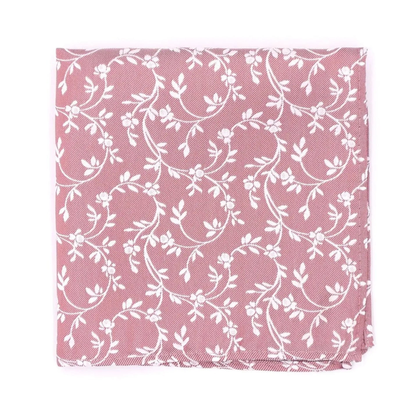 Buy L.A. Smith Dusky Pink Leafy Floral Pocket Square | Polyester Pocket Squaress at Woven Durham