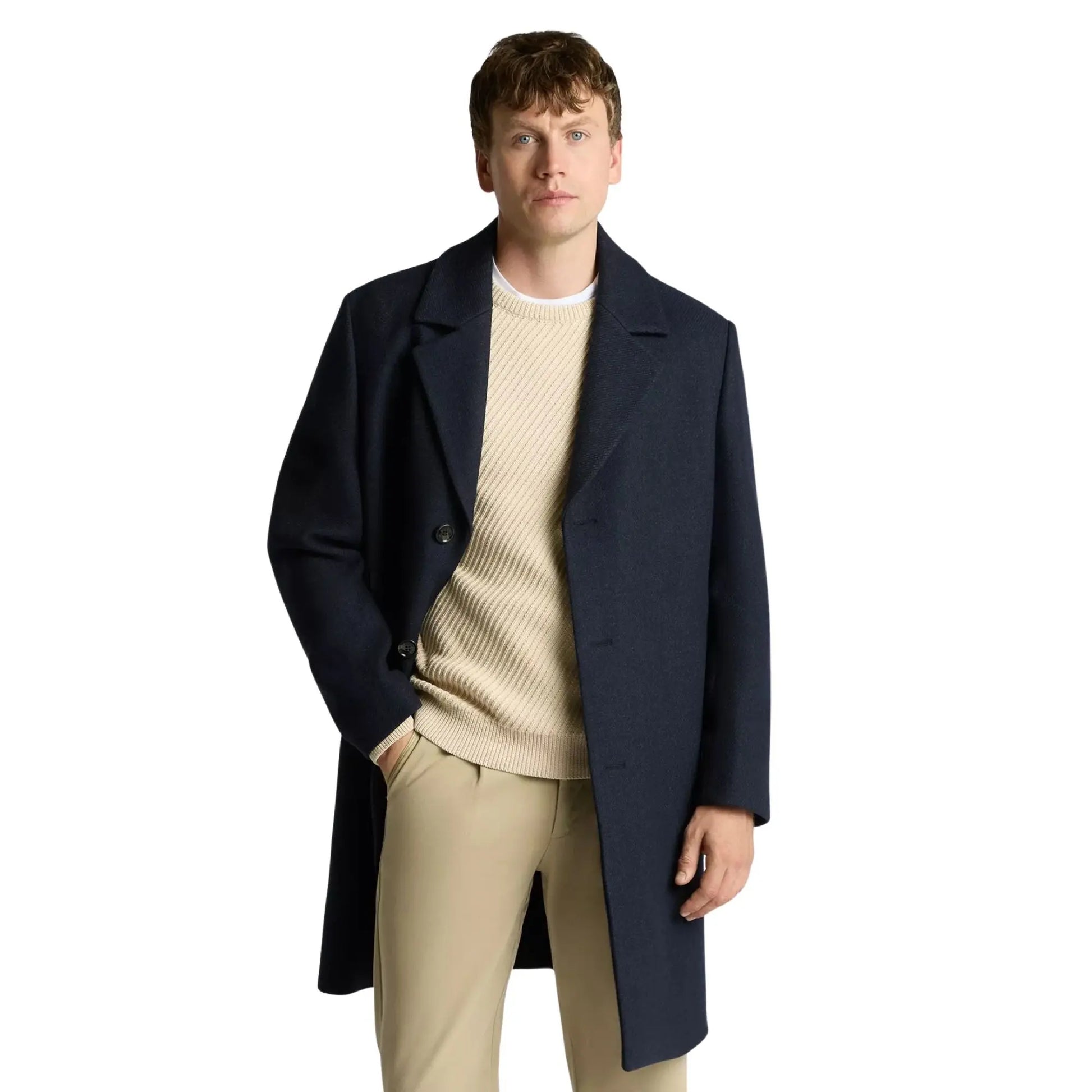 Buy Remus Uomo Dylan Overcoat - Navy | Overcoatss at Woven Durham