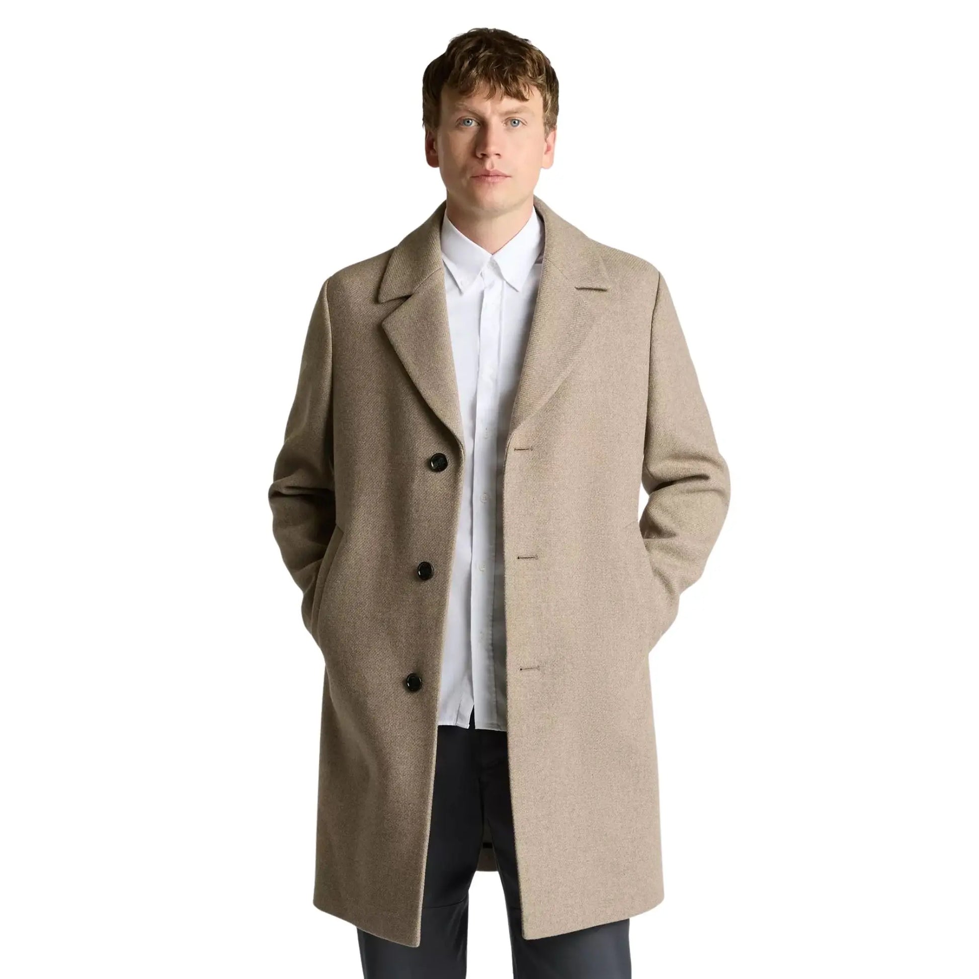 Buy Remus Uomo Dylan Overcoat - Taupe | Overcoatss at Woven Durham