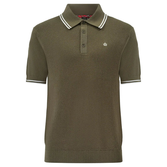Buy Merc London Edmund Knitted Polo - Green | Short-Sleeved Polo Shirtss at Woven Durham