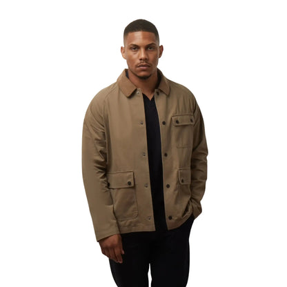 Buy Guards London Ernest Cotton Utility Jacket - Brown | Worker Jacketss at Woven Durham