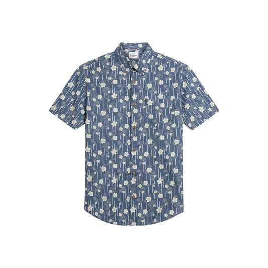 Buy Ben Sherman Floral Bamboo Print Short Sleeve Shirt - Indigo | Short-Sleeved Shirtss at Woven Durham