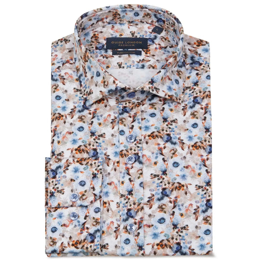 Buy Guide London Floral Leaf Print Shirt - Multi | Long-Sleeved Shirtss at Woven Durham