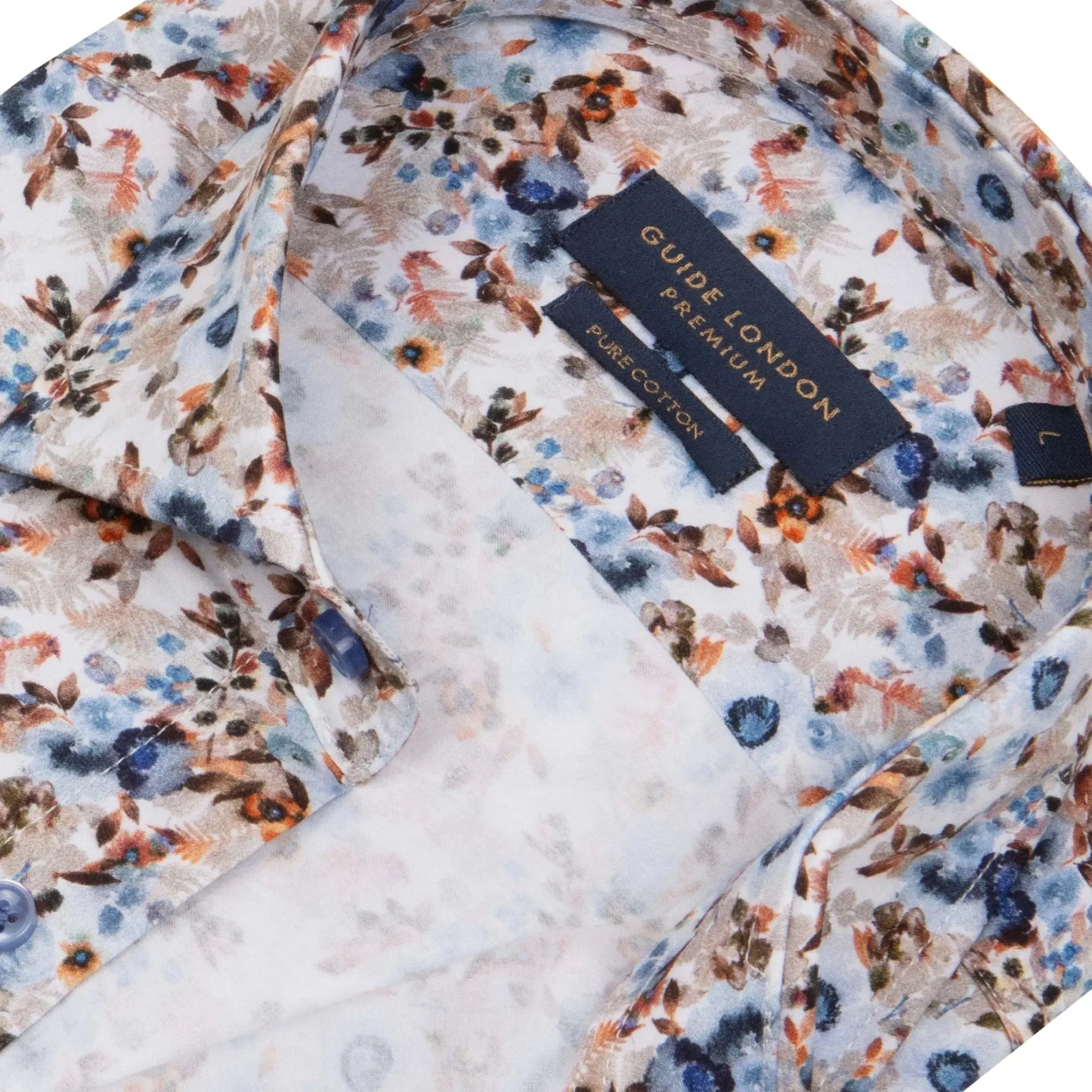 Buy Guide London Floral Leaf Print Shirt - Multi | Long-Sleeved Shirtss at Woven Durham